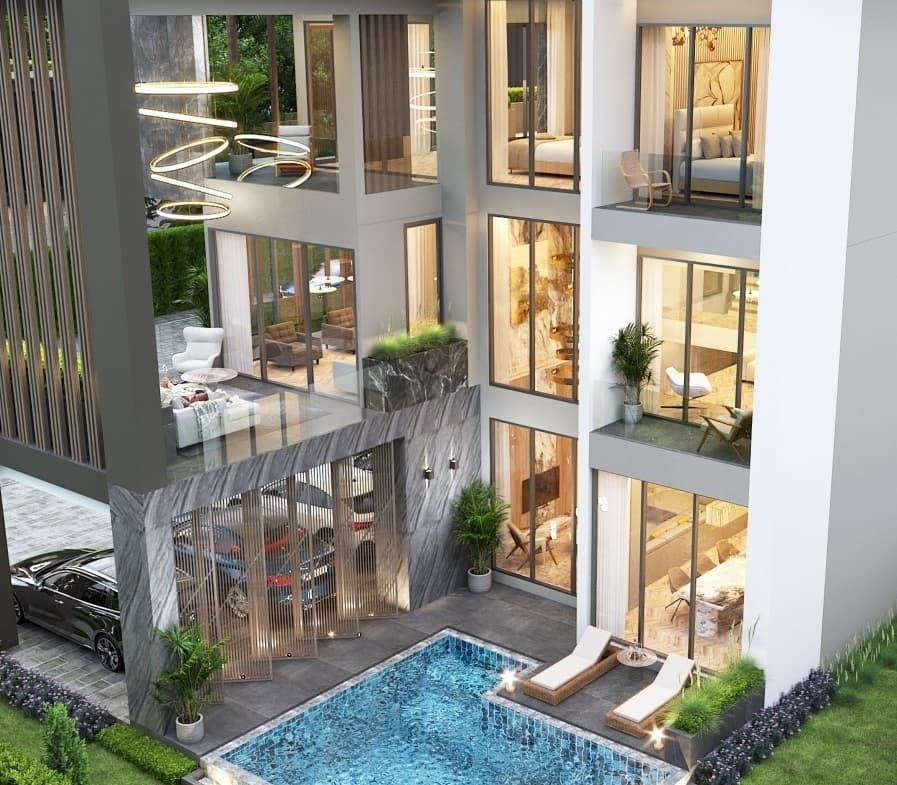 Harmony Hills Villas Pattaya (Luxurious 3-storey villa with a swimming pool)