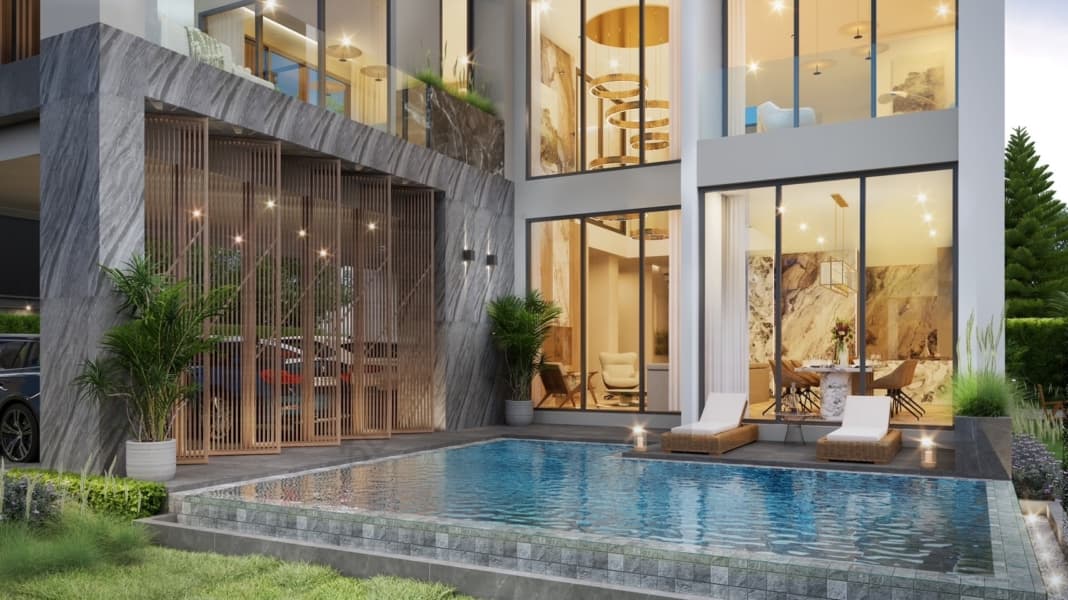 Harmony Hills Villas Pattaya (Luxurious 3-storey villa with a swimming pool)